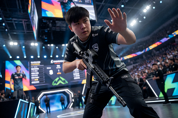 CSGO赛事选手对战镜头与赛场氛围
